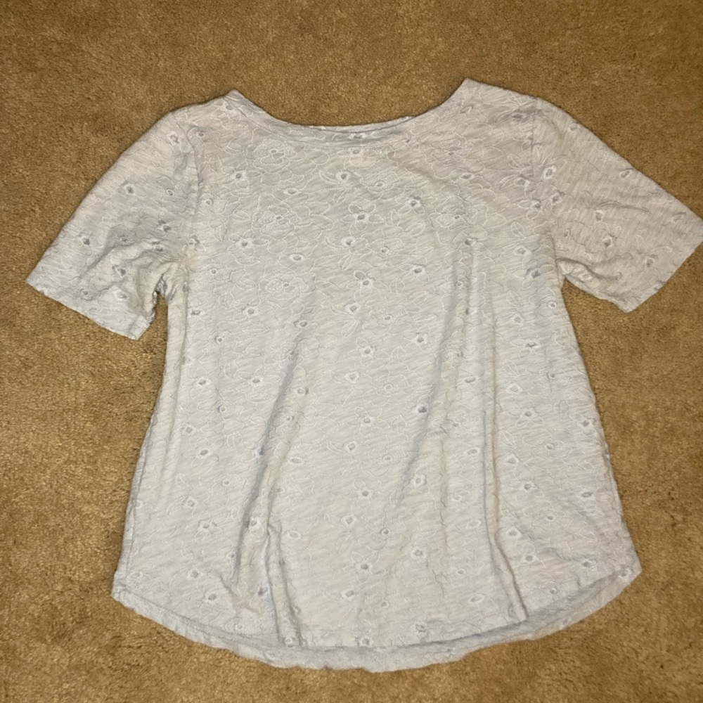 Light Blue Floral Embroidered Women’s Top